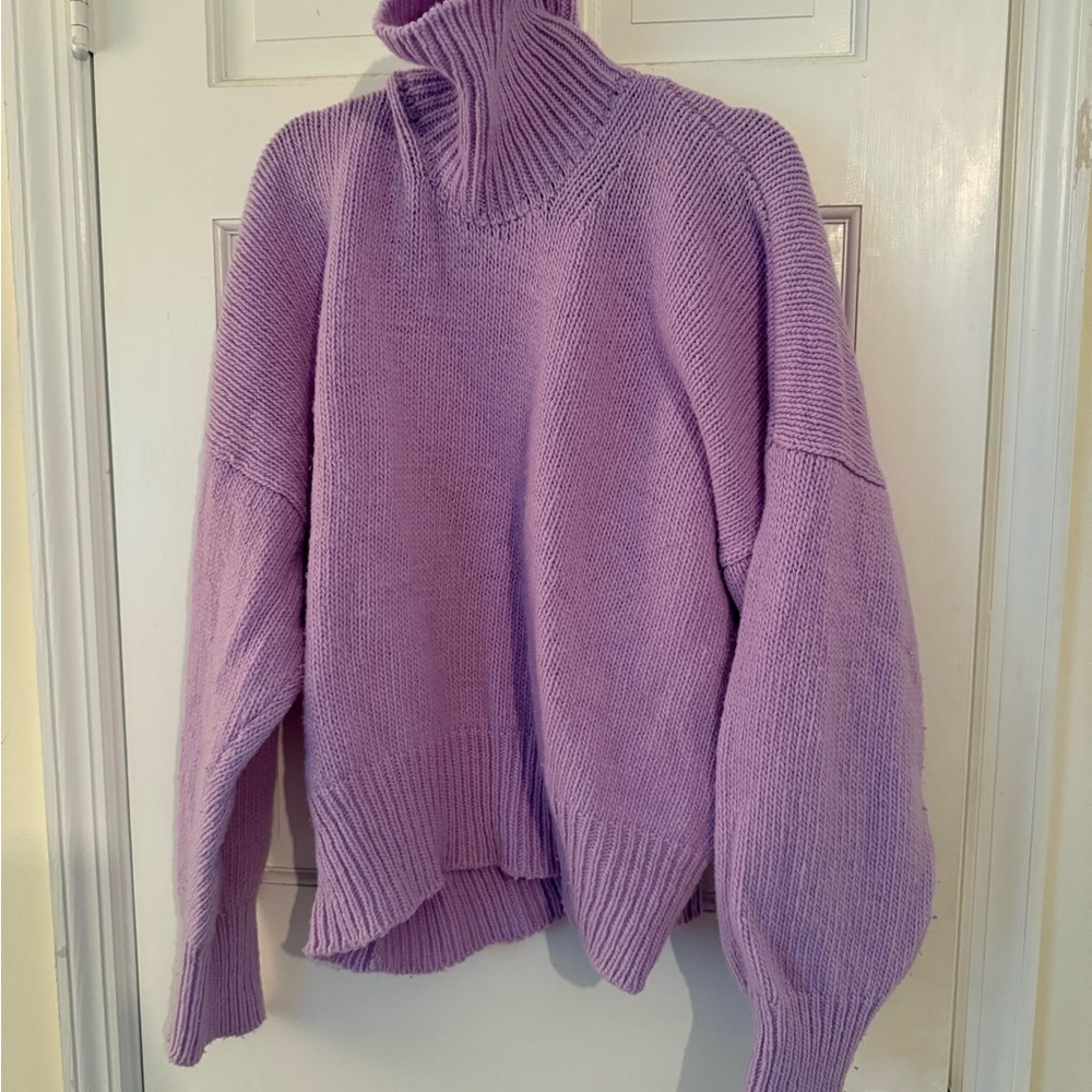 Babaa Lavender Turtleneck Women Sweater